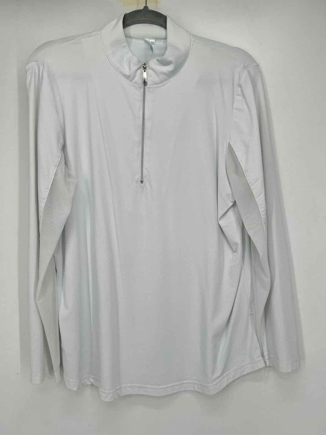 Beachtime Size M White LS Quarter Zip Active Tops