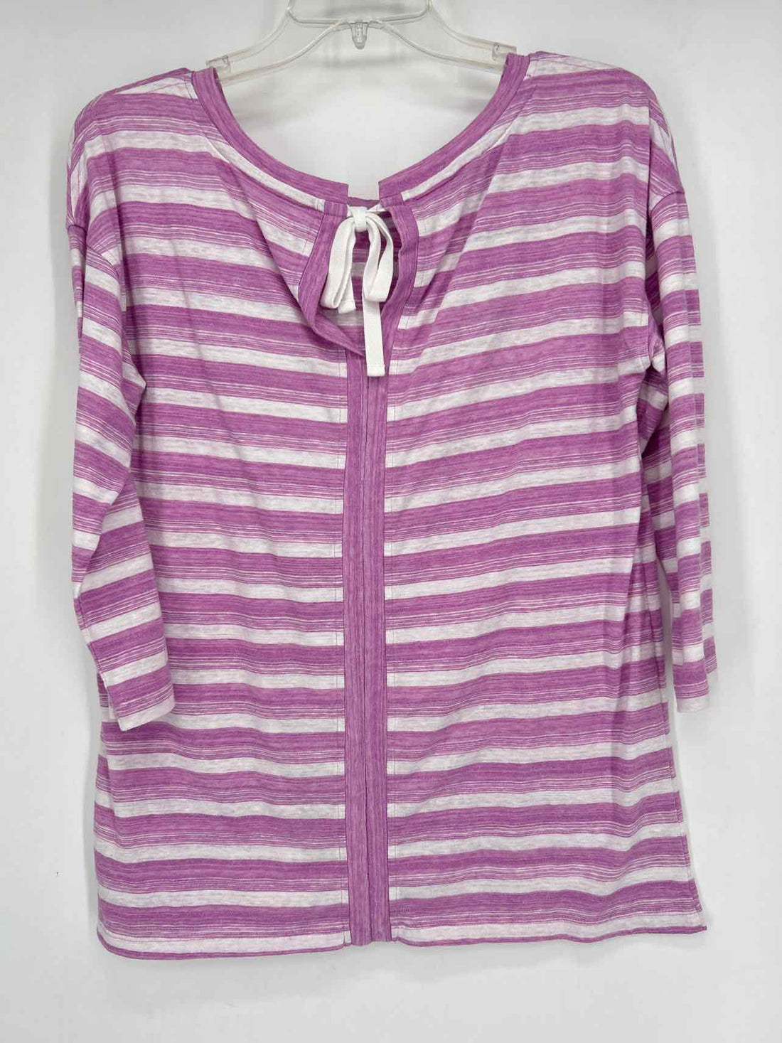 Talbots Size M Purple & White Striped Long Sleeve
