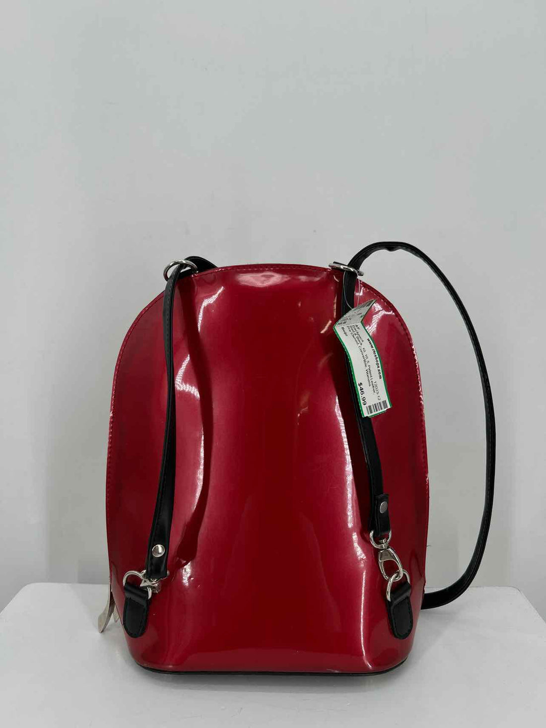 Beijo Red & Black Patent Leather Pre Owned Backpack