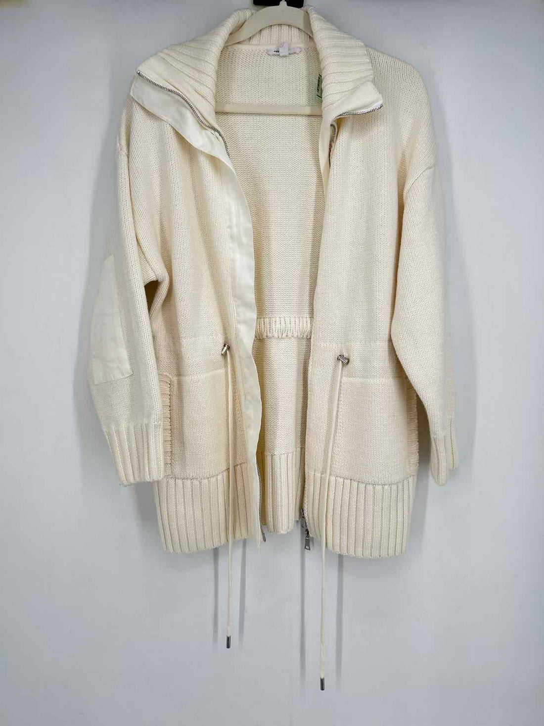Steve Madden Size S Cream Shimmer Sweater Jacket