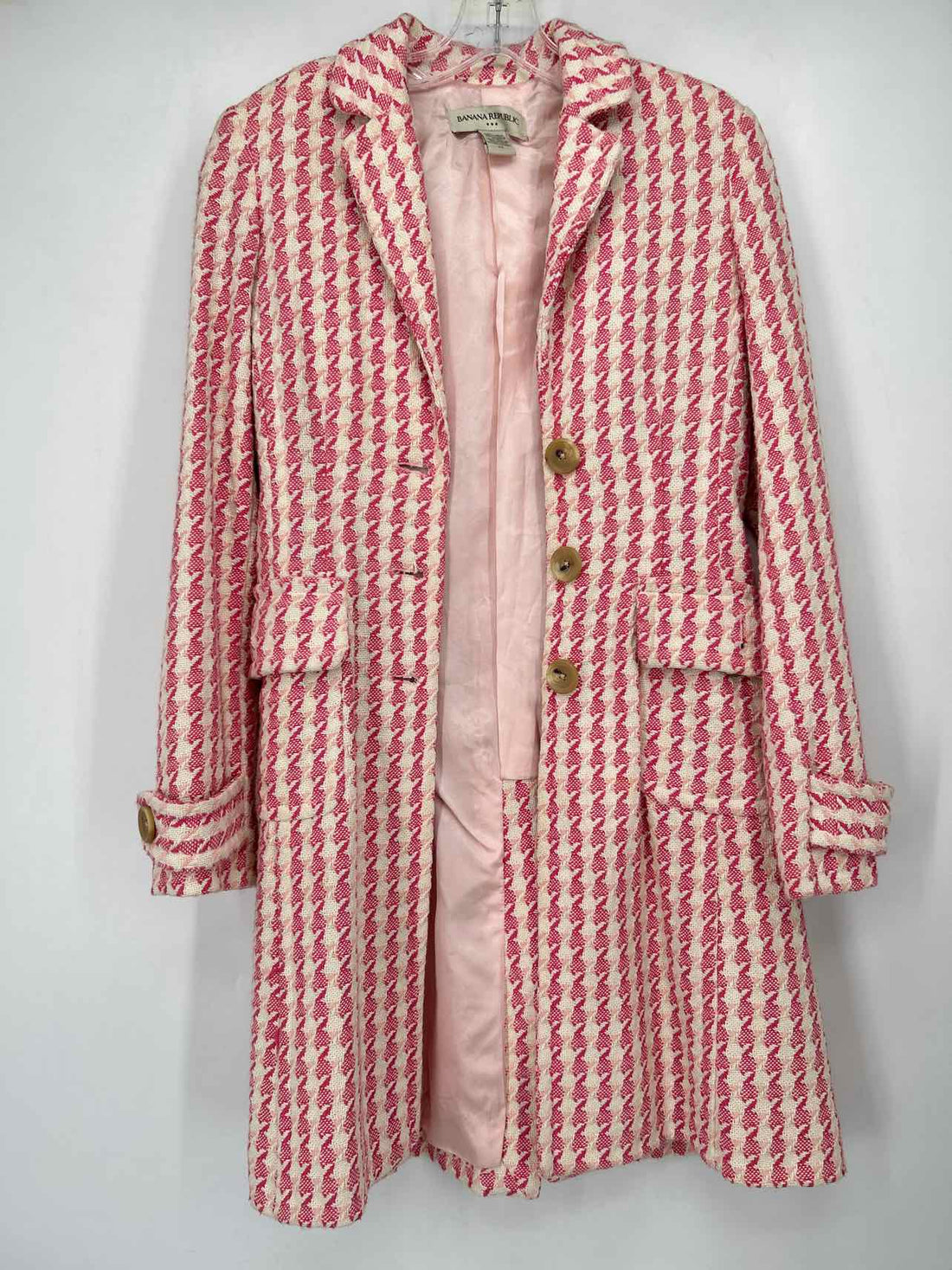 Banana Republic Size XS Pink & White Coat