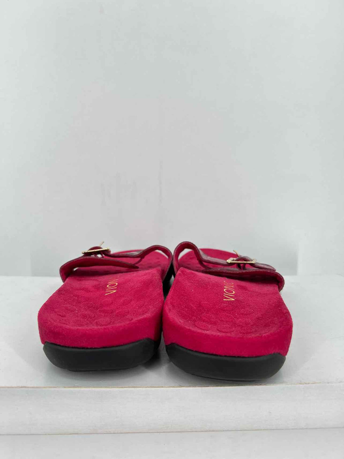 Vionic Women Size 11 Dark Pink Reptile Slides
