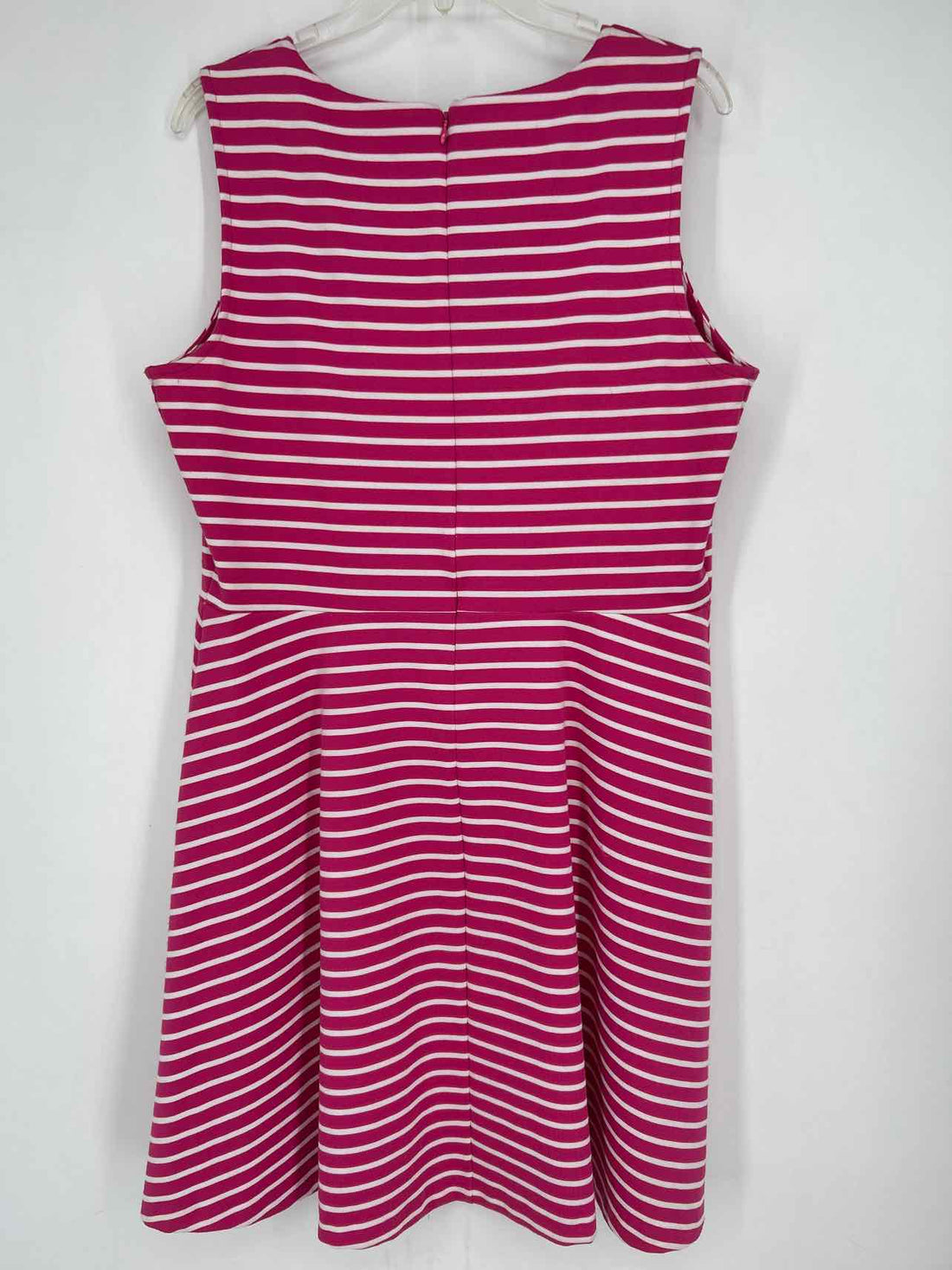 Talbots Size XL Magenta & White Striped Sleeveless Dress