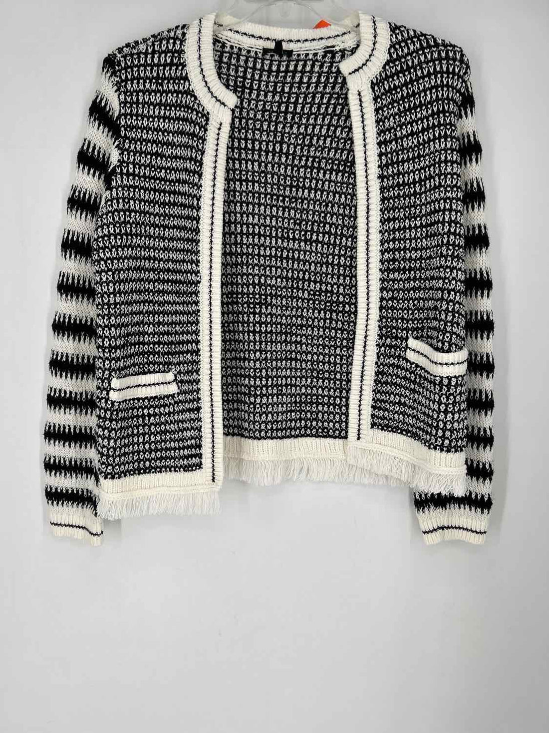 Talbots Size S Black & White Knit Cardigan