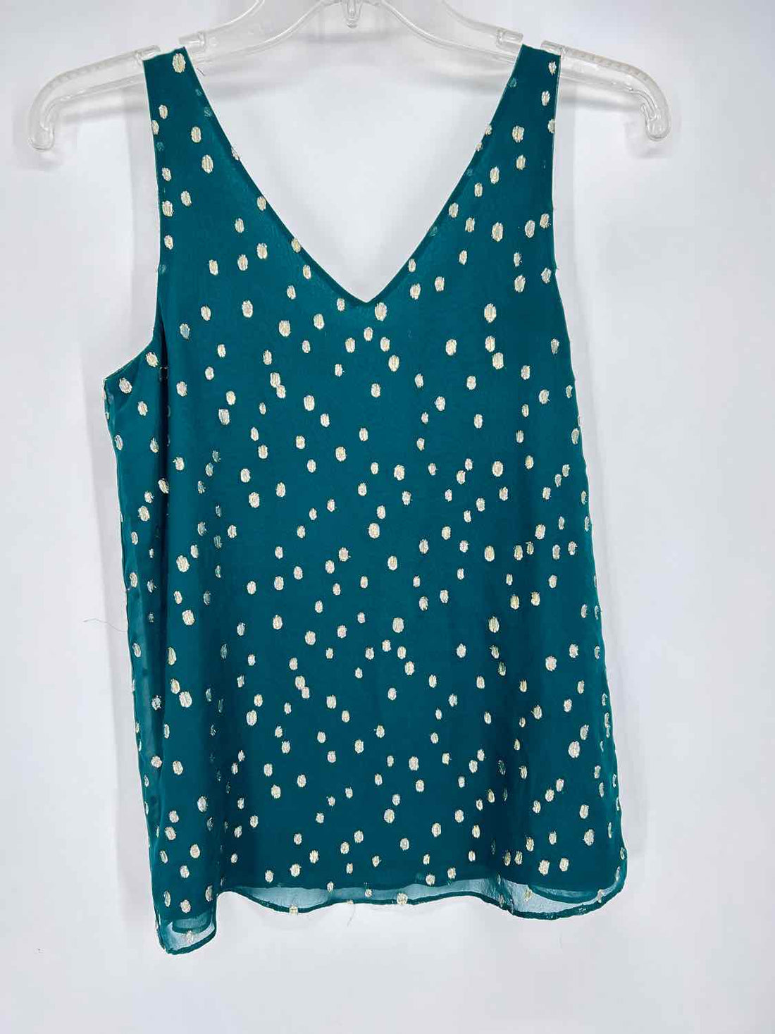 Lilly Pulitzer XXS Dark Green & Gold Silk Blend Sleeveless Lilly Pulitzer Top