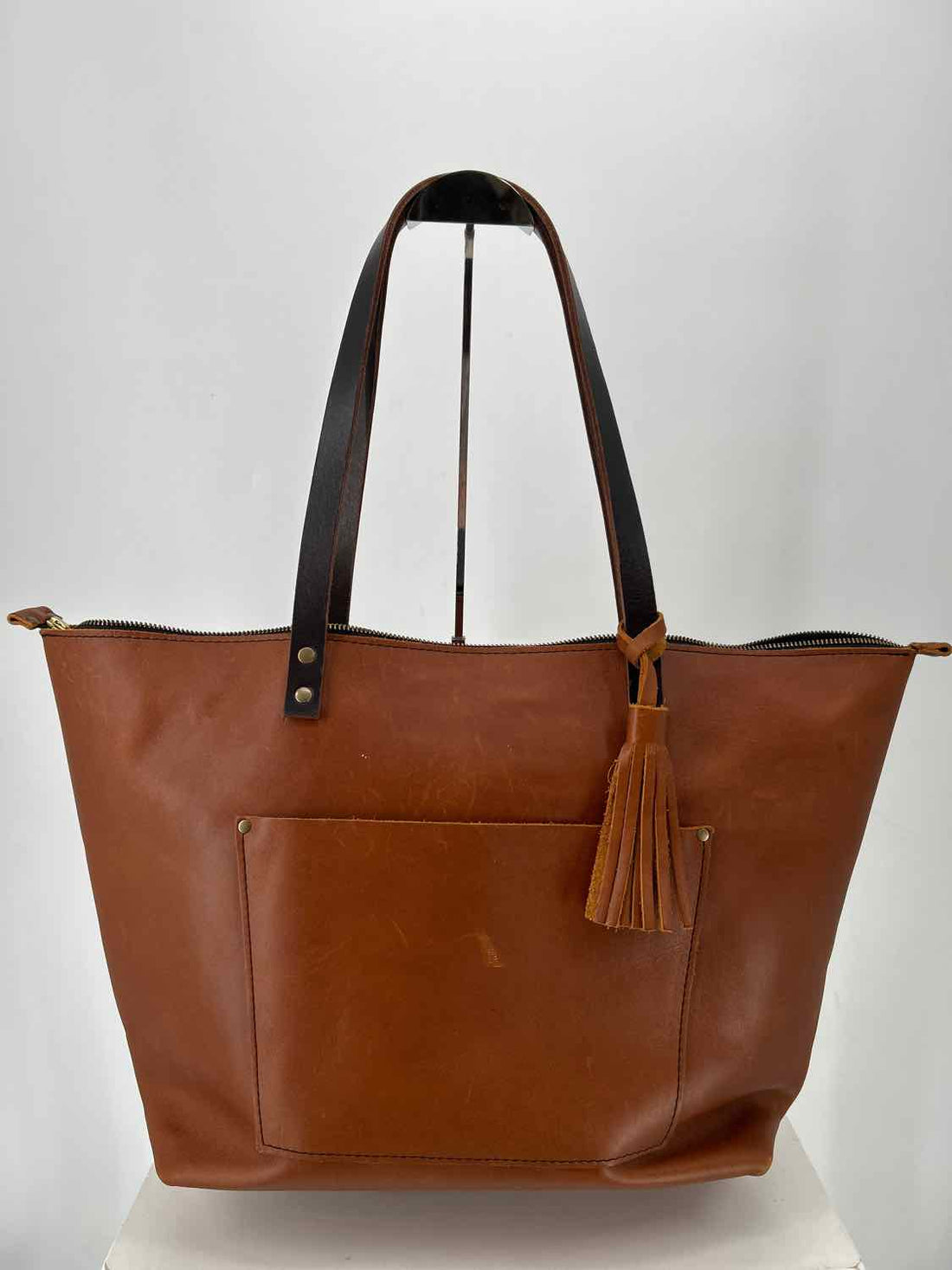 Portland Leather Goods Brown Genuine Leather Pre Owned Tote