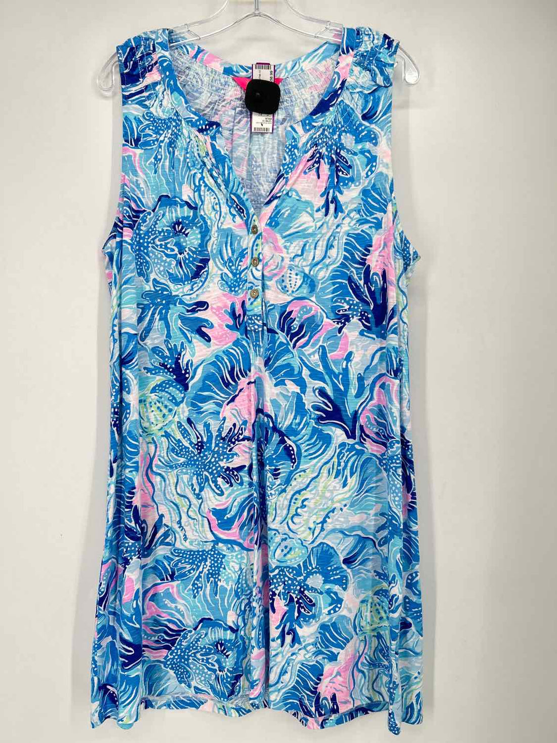 Lilly Pulitzer XL White & Blue Sleeveless Lilly Pulitzer Dress