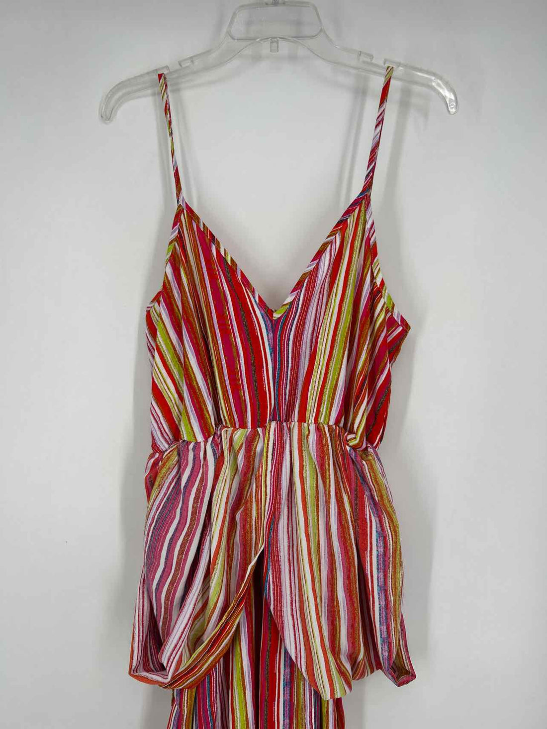 Nina Leonard Size L Multi Striped Short Sleeve Dress