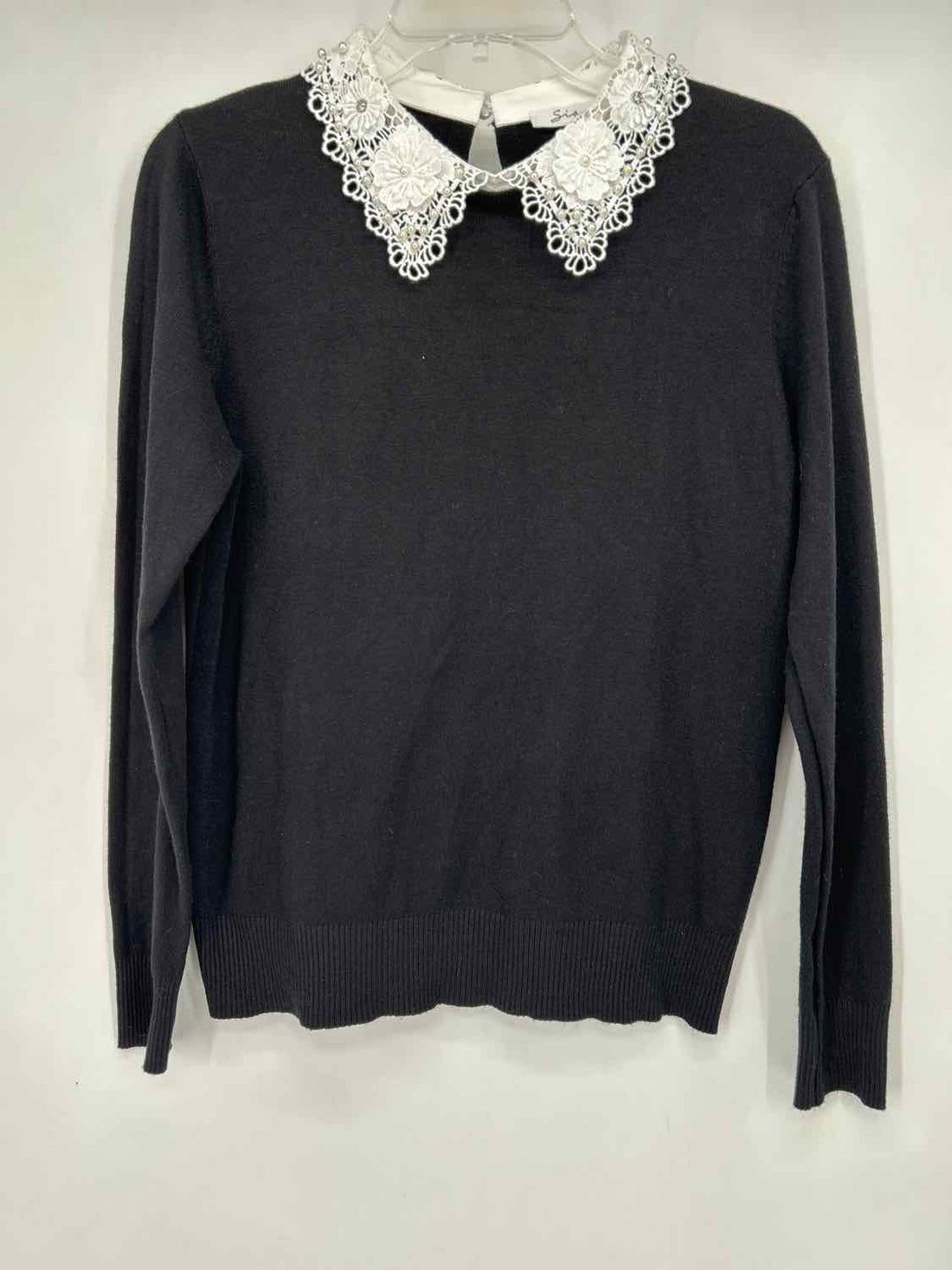 Siani Size M Black & White Lace NWT Sweater