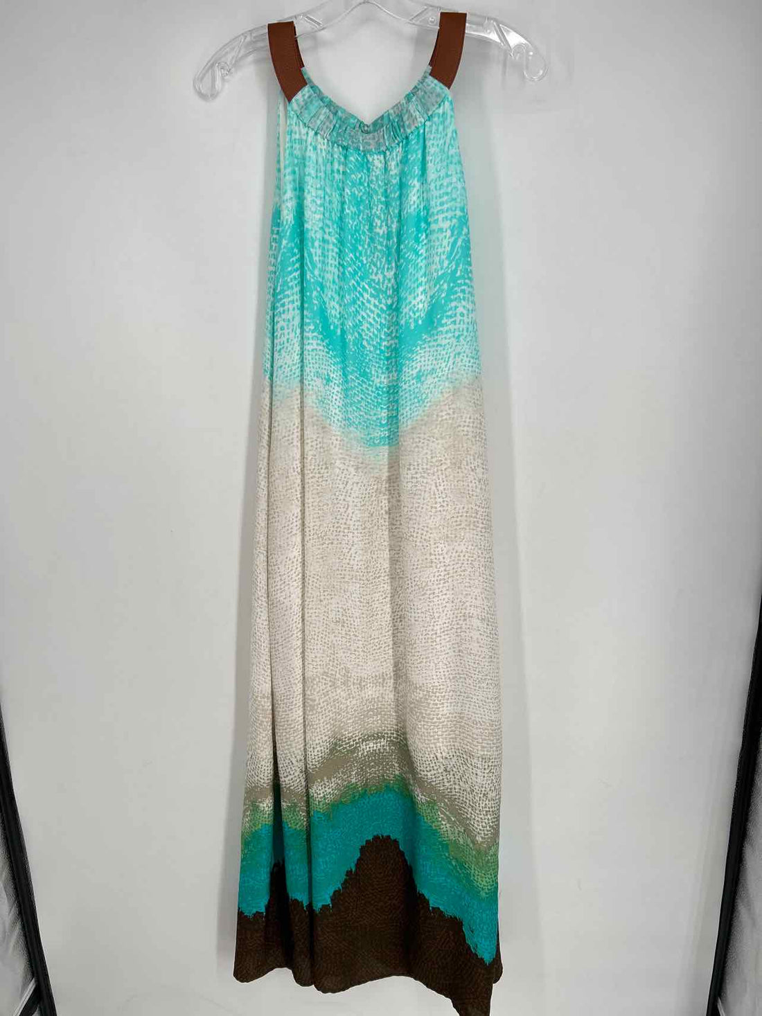 Chicos Size 2.5 (14) Teal & White Print Dress