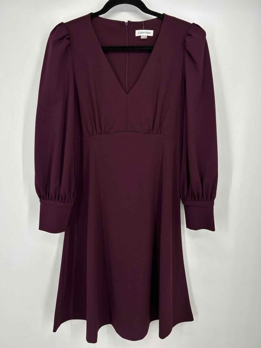 Calvin Klein Size 10 Dark Purple Long Sleeve Dress