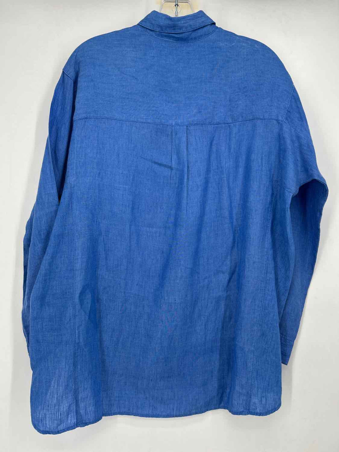 J McLaughlin Size M Blue Linen 100% Long Sleeve