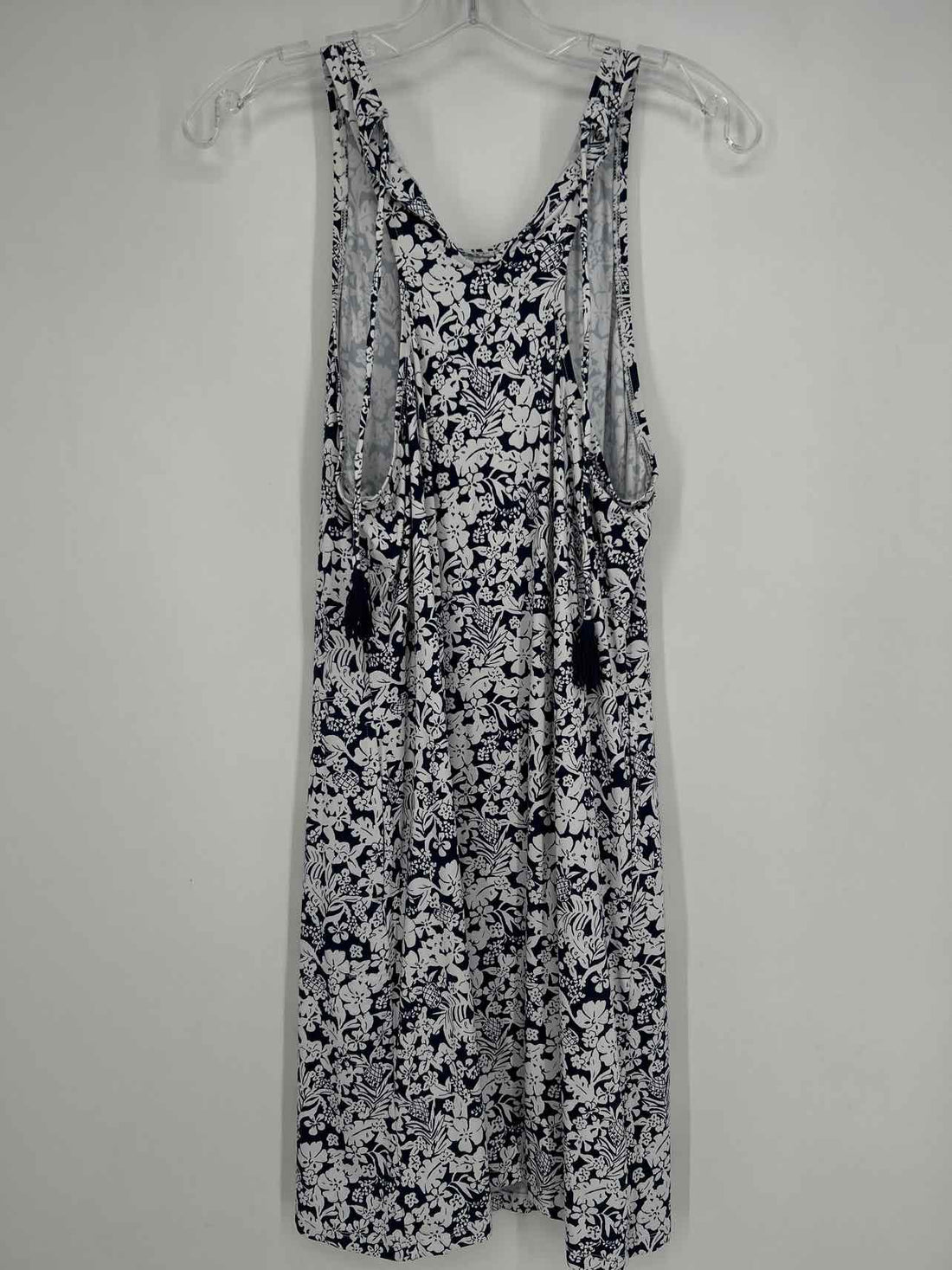 Tommy Bahama Size L White & Navy Print Dress