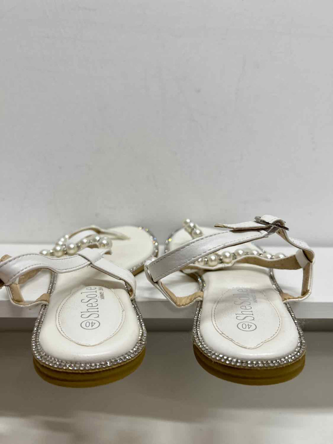Shesole Women Size 40 (9-9.5) Pearl Sandals