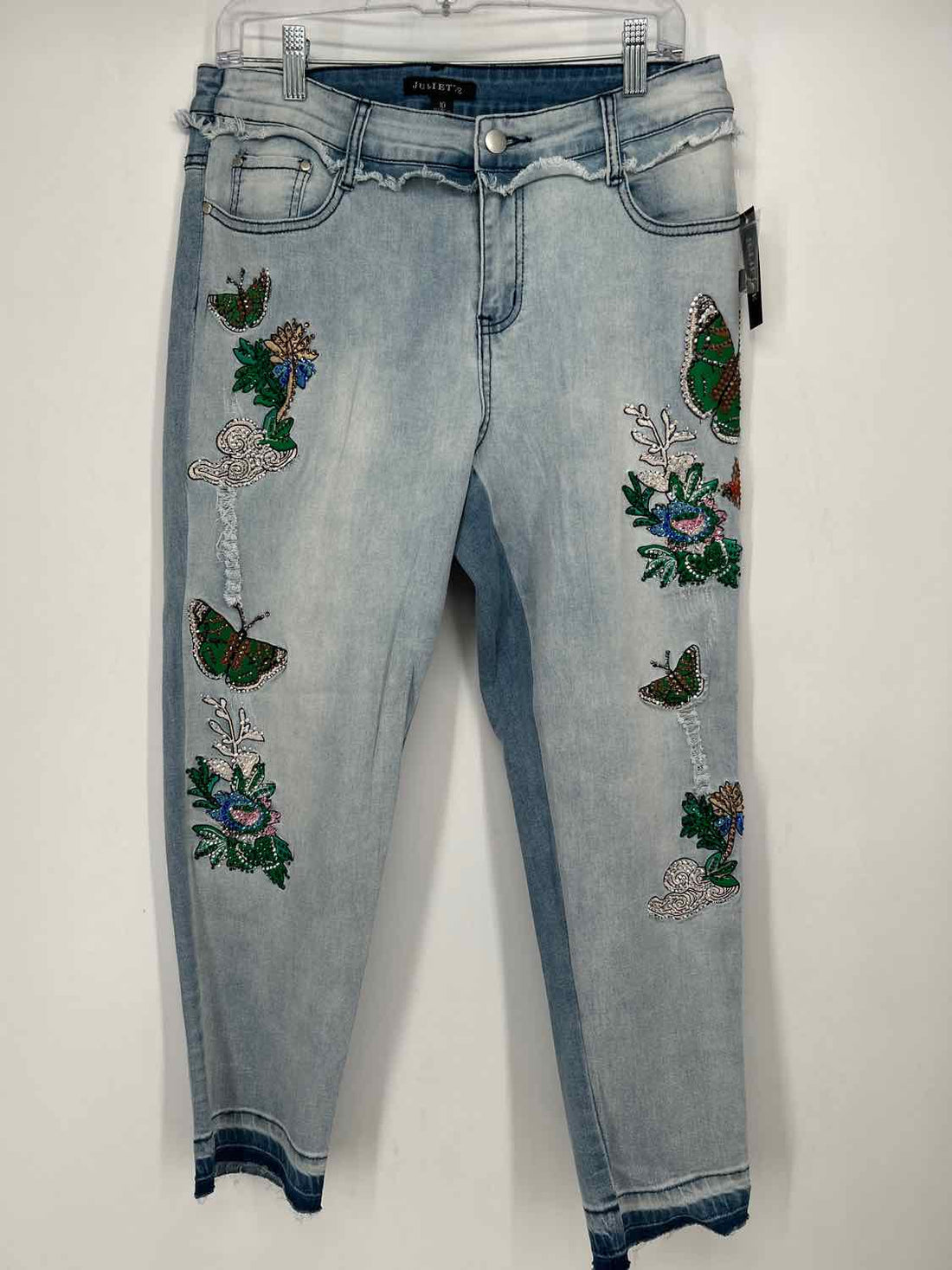 Juliette Size 10 Light Wash Embellished NWT Jeans