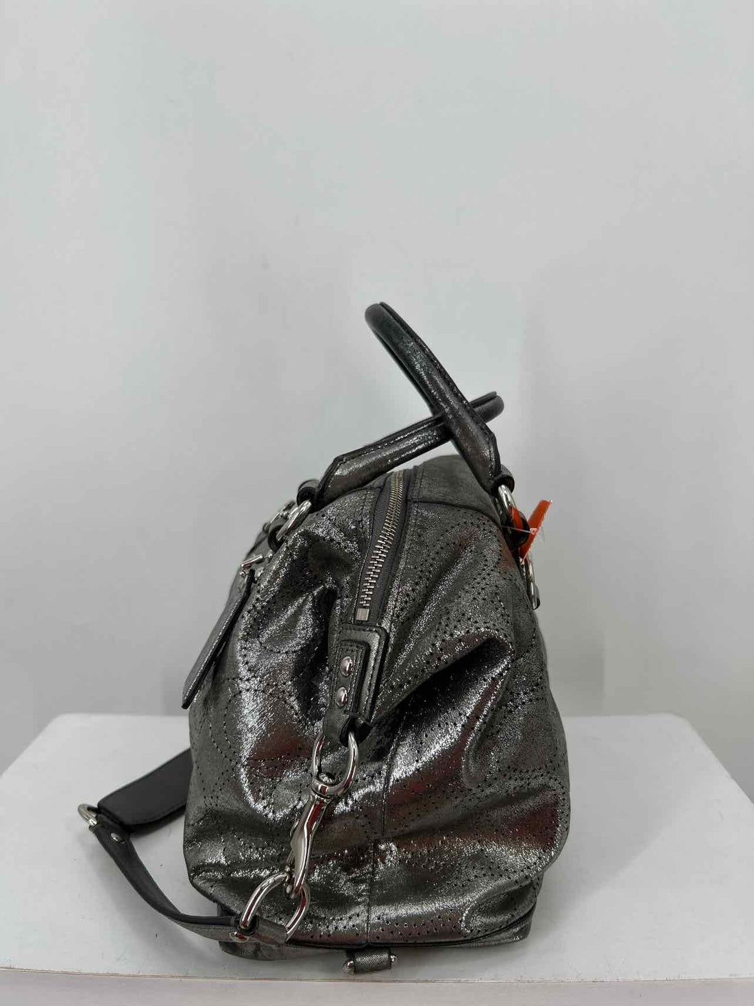 Coach Silver Perforated Leather Vintage Y2K Ashley Satchel