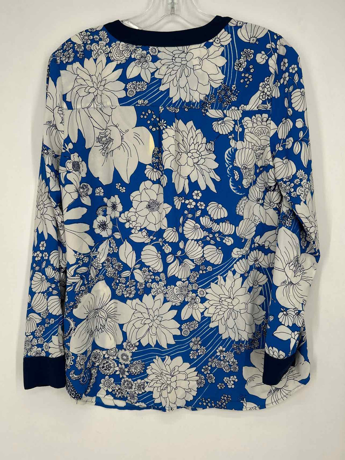 Talbots Size S Blue Print Long Sleeve