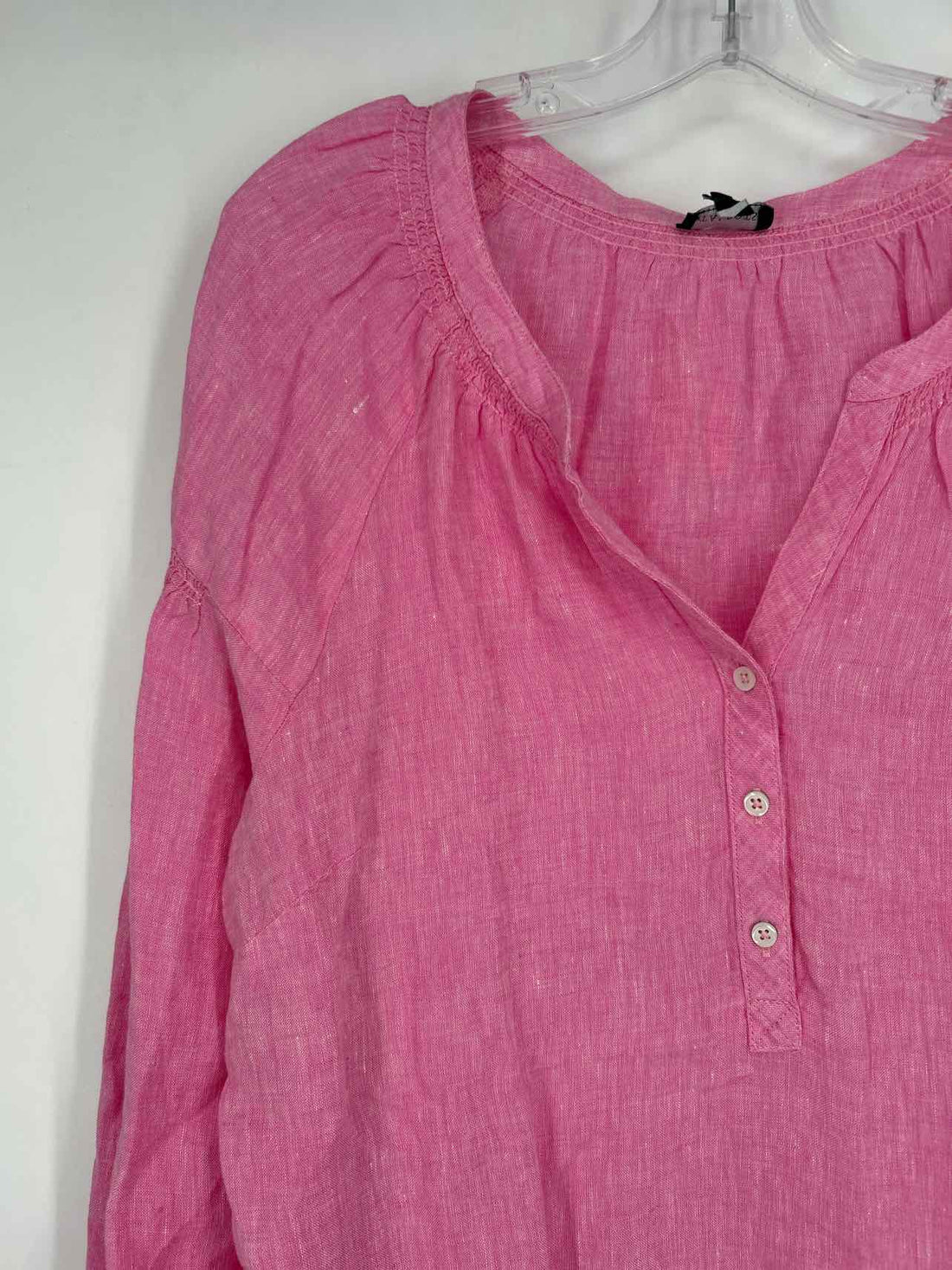 Talbots Size L Pink Linen Long Sleeve