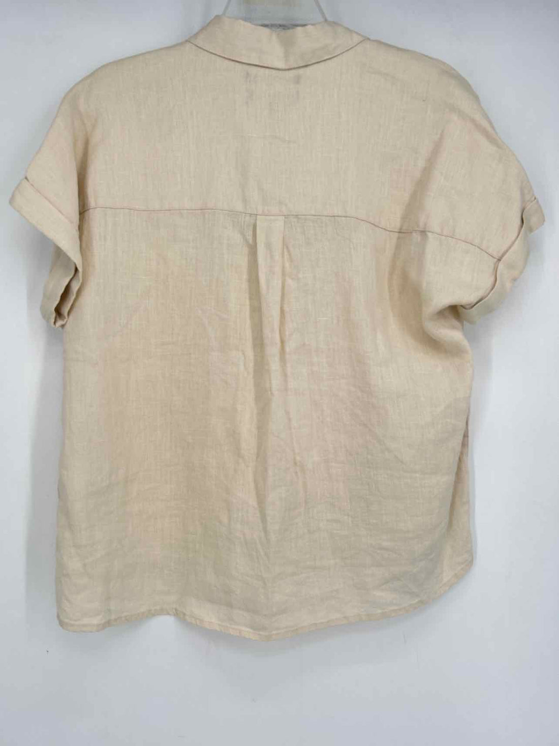 Tahari Size S Cream Linen Short Sleeve