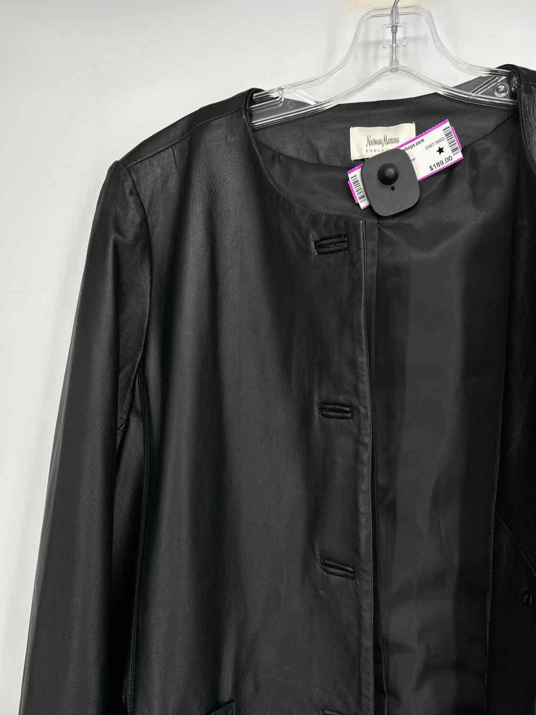 Neiman Marcus Size M Black Genuine Leather Coat