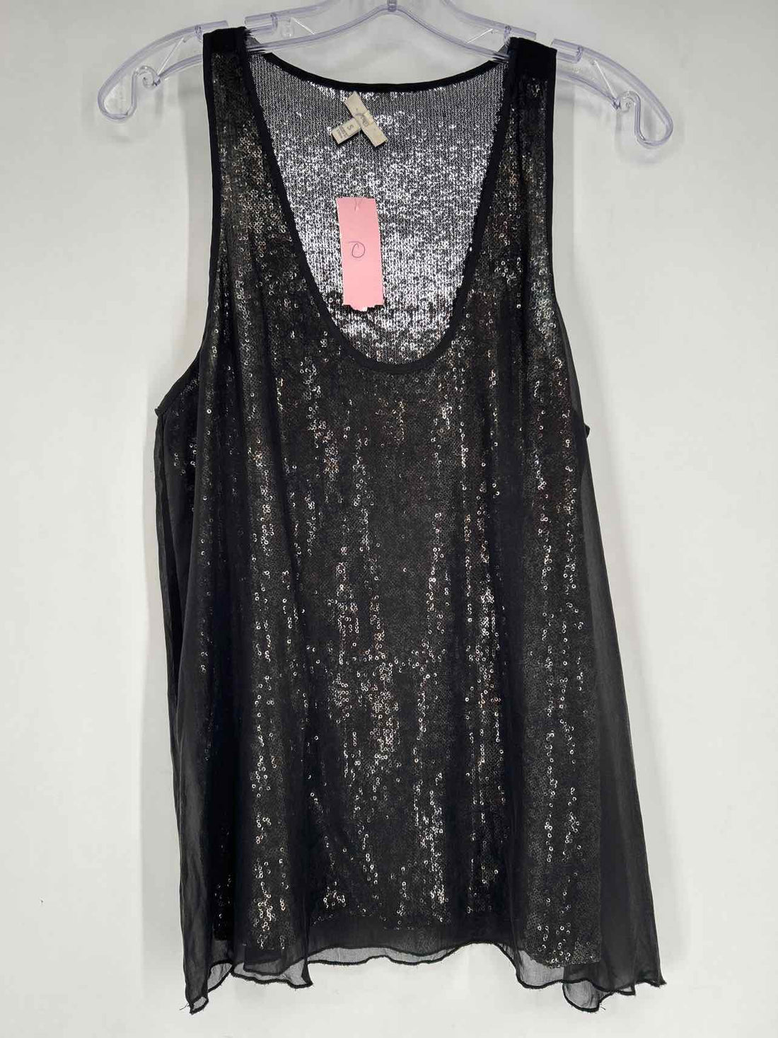 Joie Size S Black & Silver Silk Sleeveless