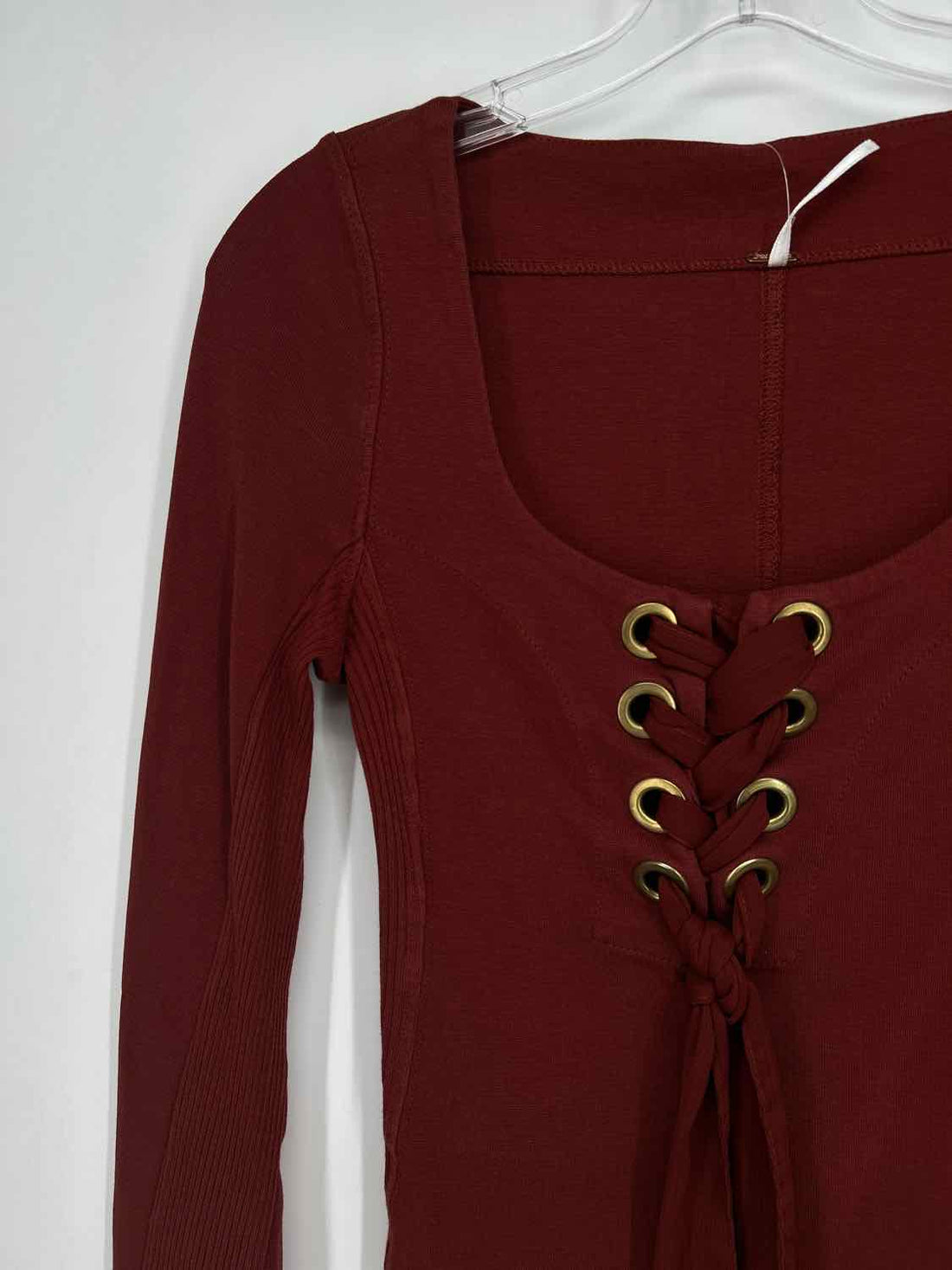 Free People Size XS Maroon Long Sleeve