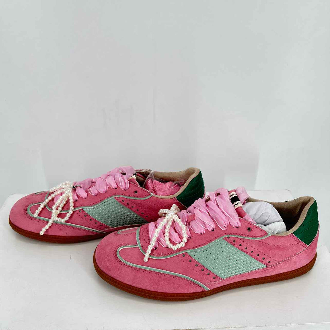 Shu Shop Women Size 6.5 Pink & Green New Boutique Shoes