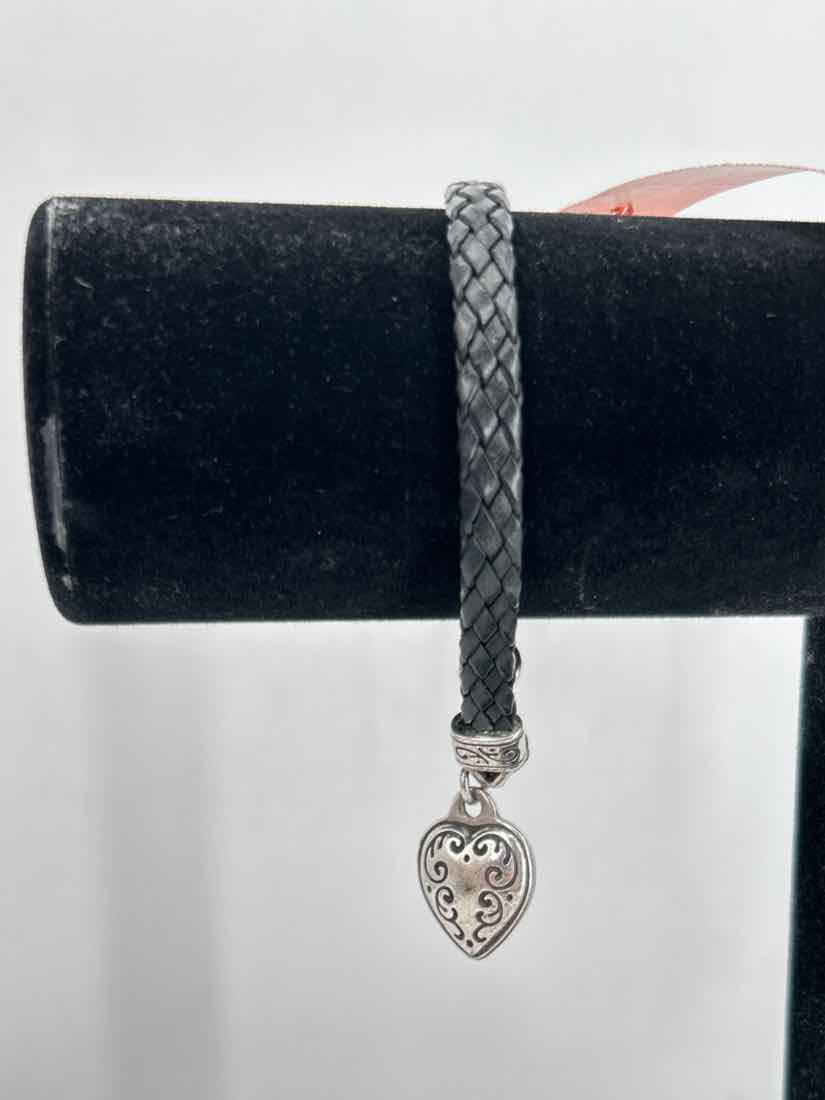 Brighton Leather Silver Black Bracelet