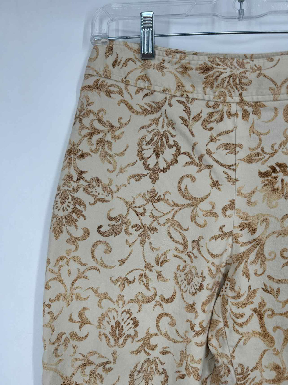 Rafaella Size 10 Cream Print Vintage Pants