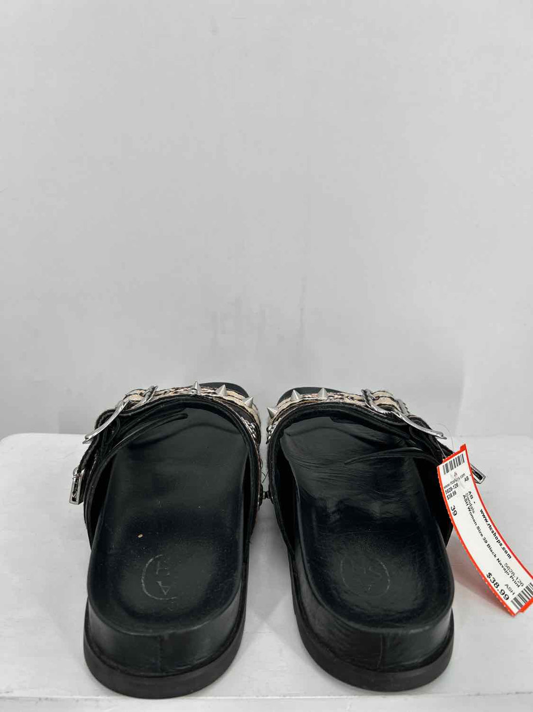 ASH Women Size 39 Black Navajo Print Sandals