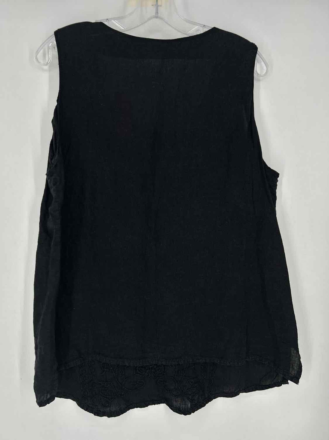 Karyn Seo Size XL Washed Black Linen 100% Sleeveless