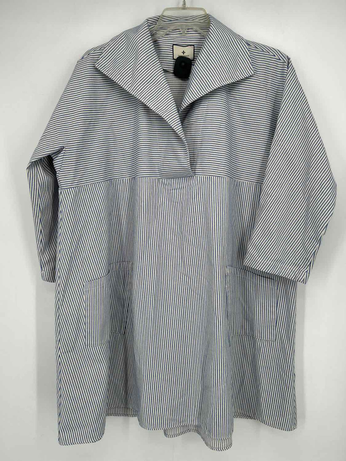 Tuckernuck Size XXXL White & Blue Striped Long Sleeve Dress