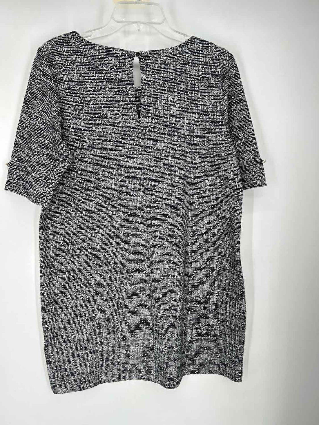 Adrienne Vittadini Size L Black & White SS Dress