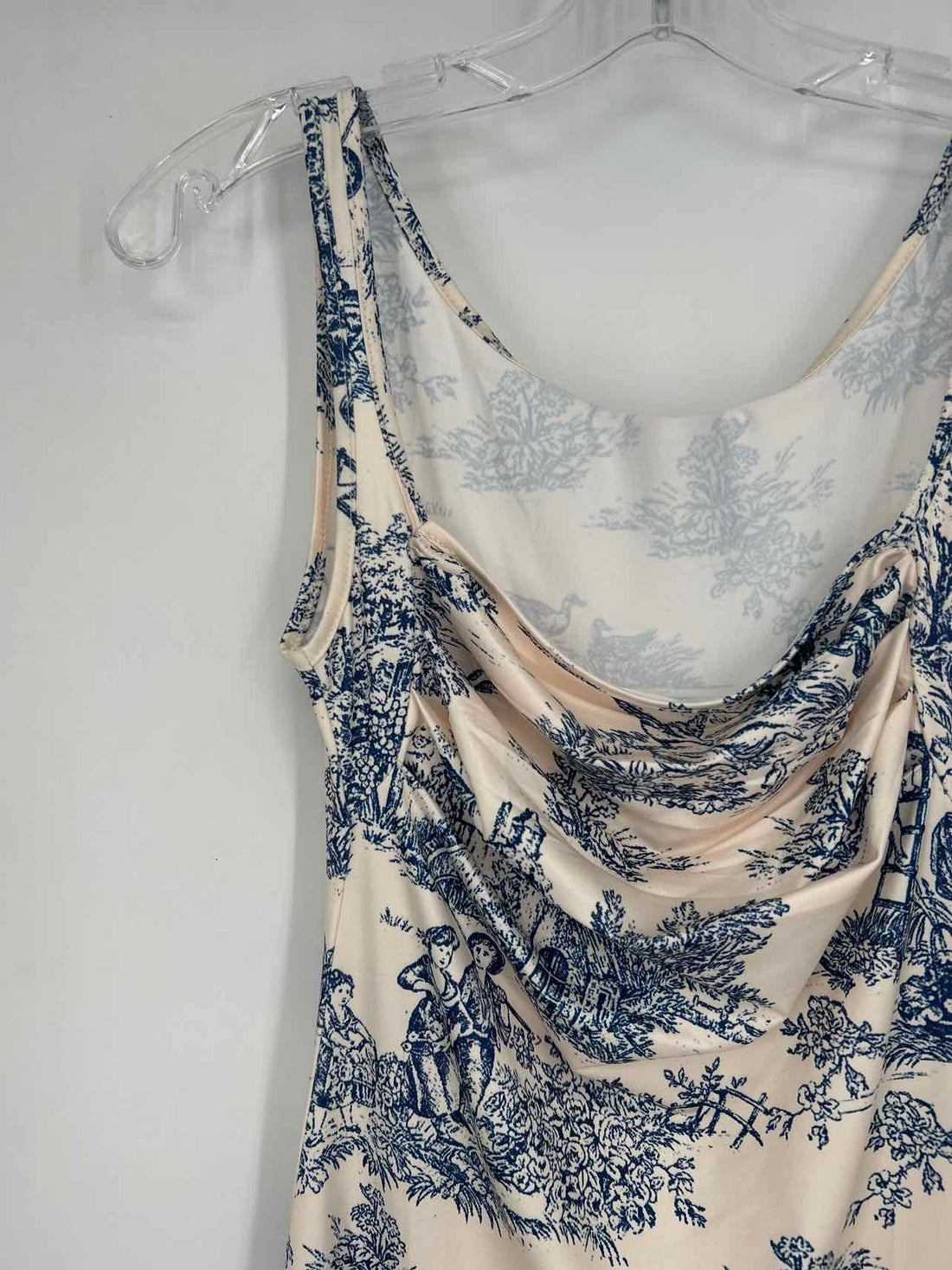 Cider Size XS Cream & Navy Print Sleeveless Dress
