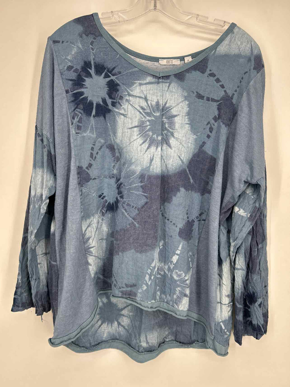 Kaktus Size XL Blue Print Linen Long Sleeve