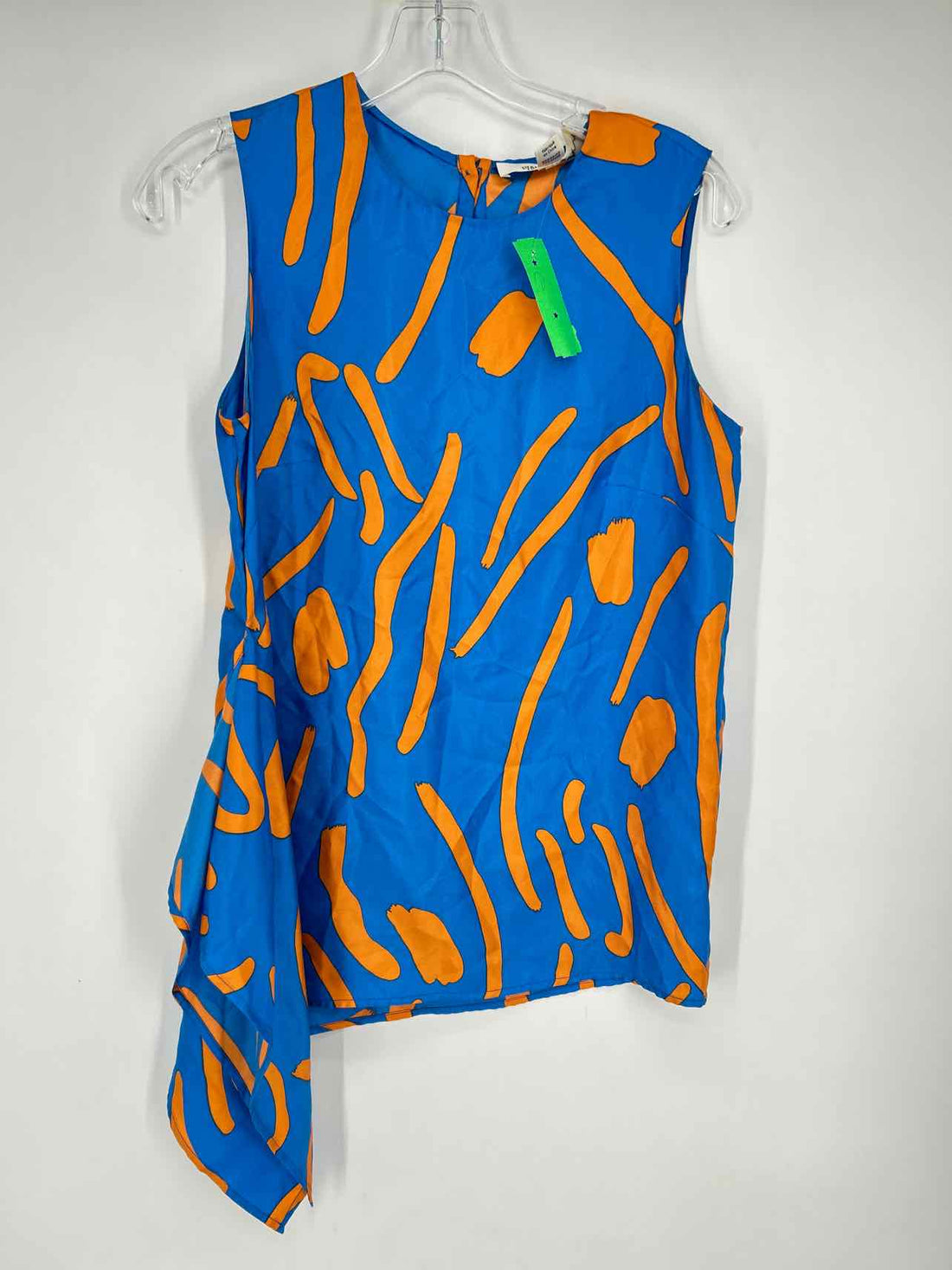 Diane Von Furstenberg Size P Blue & Orange Silk Sleeveless