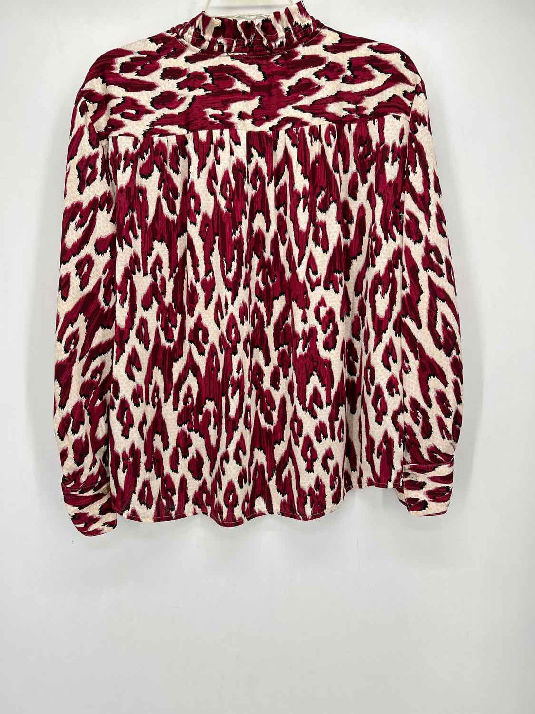 Nic+Zoe Size M Maroon Print Long Sleeve