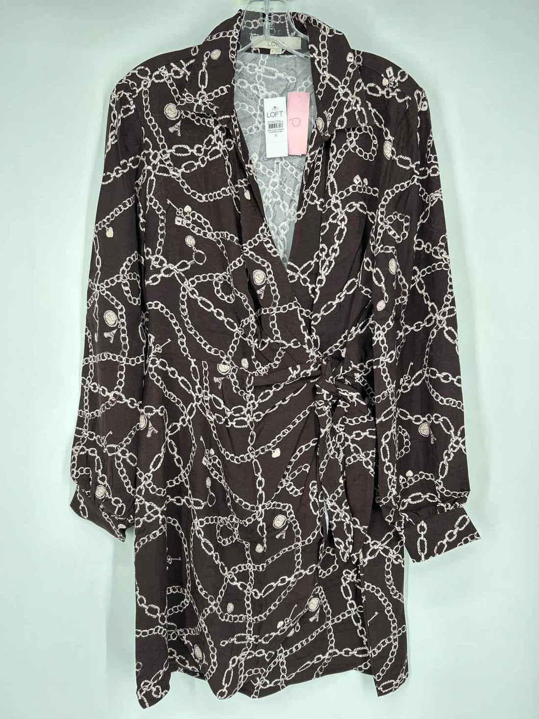 Loft Size 8 Dark Brown Print NWT Dress