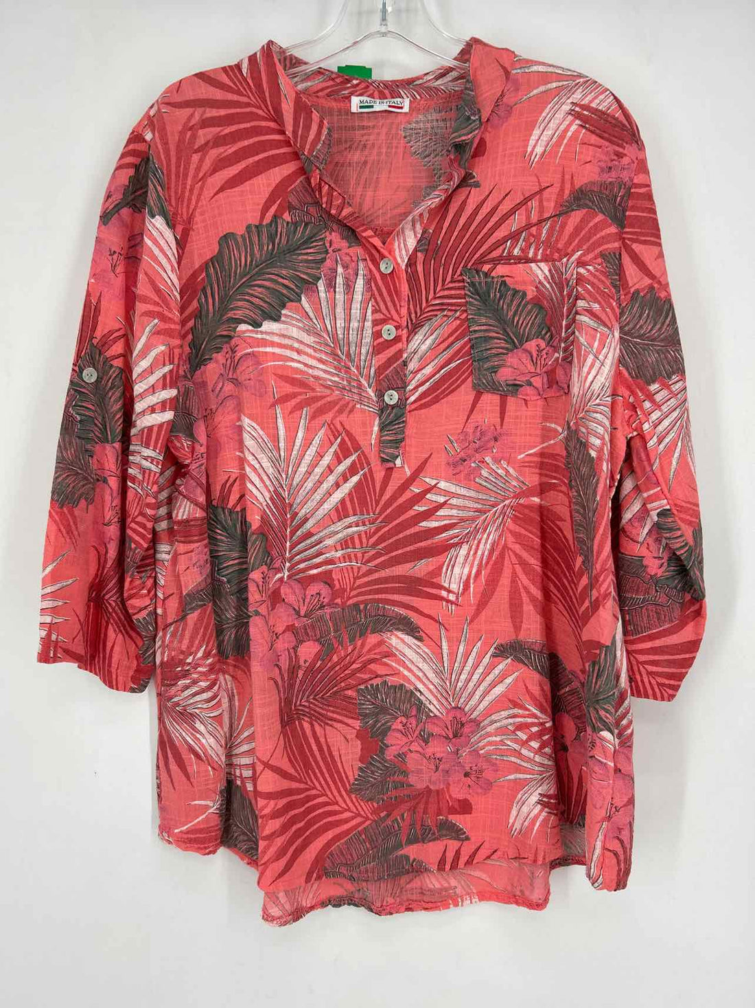 Made in Italy Size M Pink Print Cotton Long Sleeve