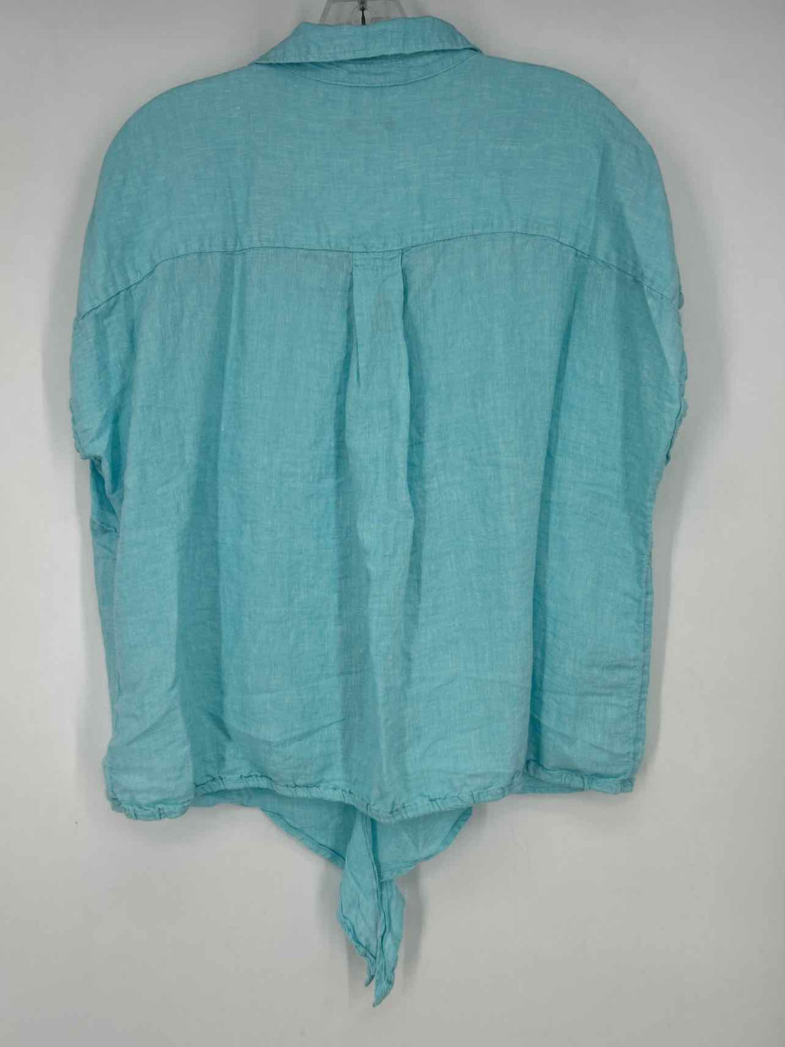 Talbots Size XL Light Blue Linen Short Sleeve