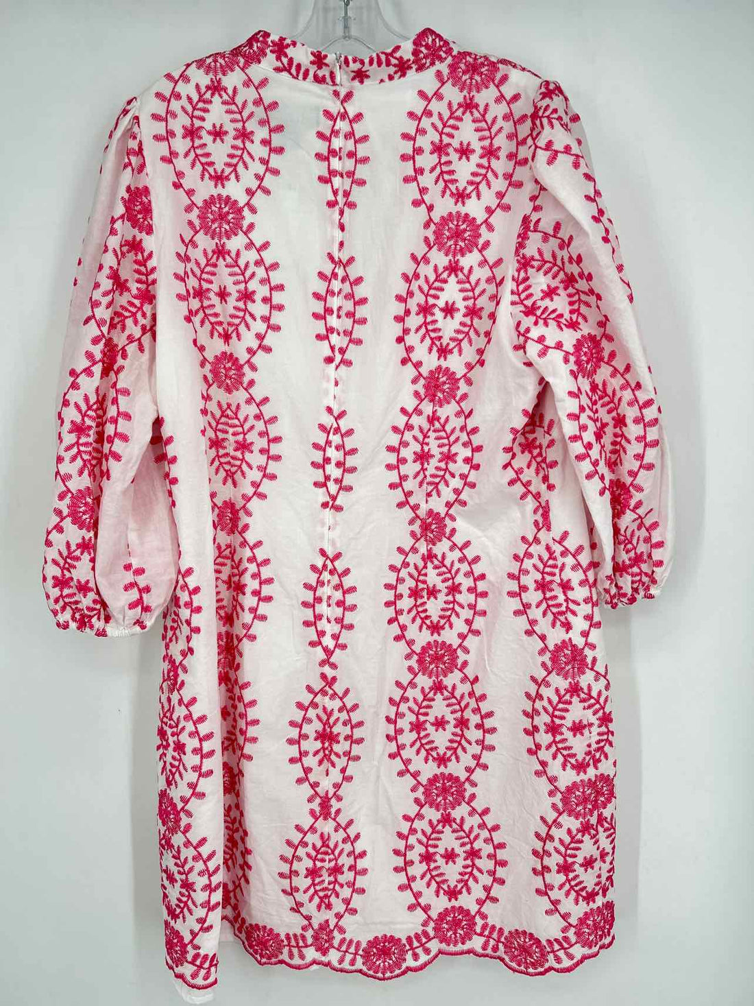 Jessica Howard Size 16 White & Hot Pink Embroidered Dress