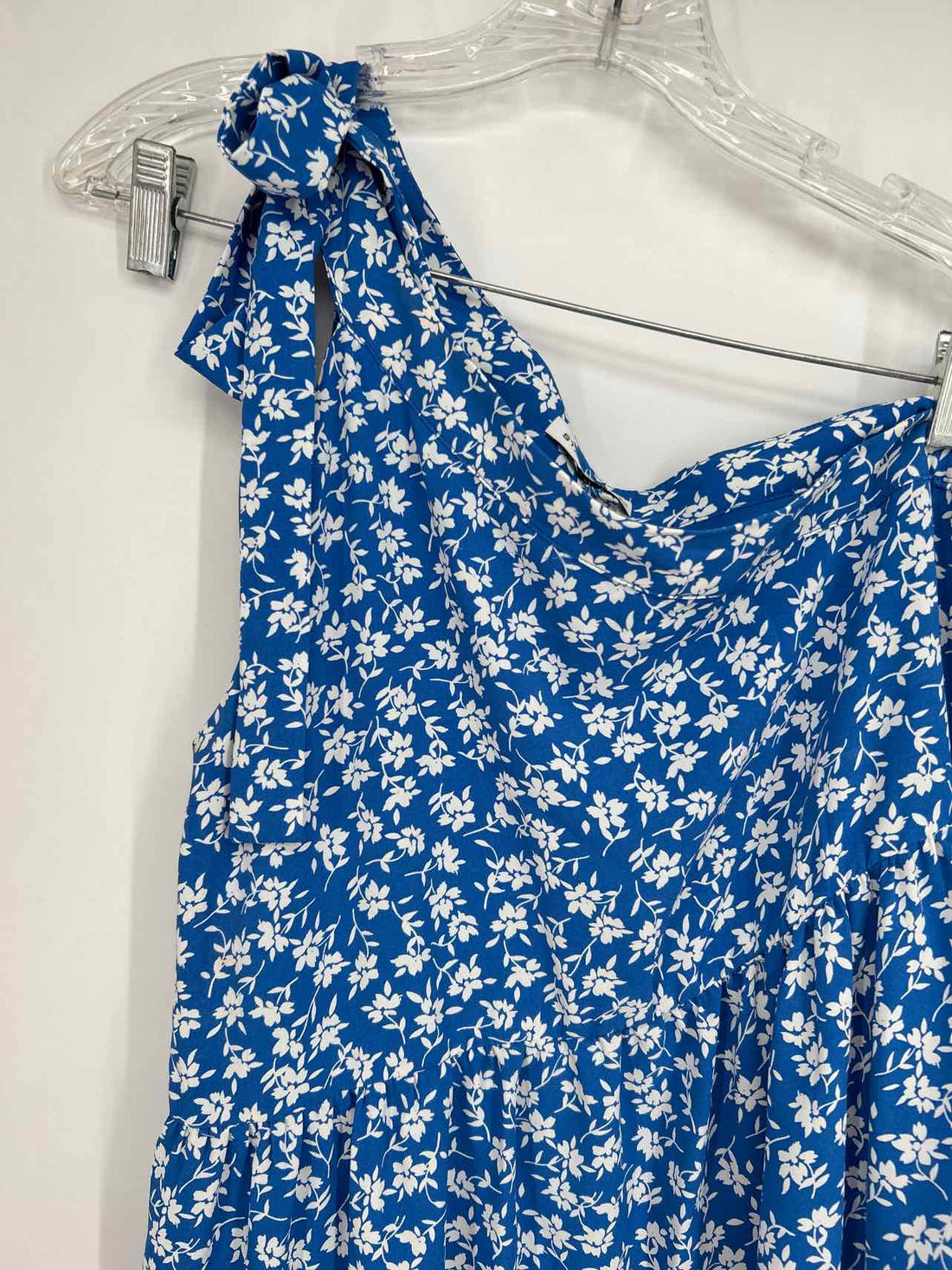 Staccato Size S Blue & White One Shoulder Dress