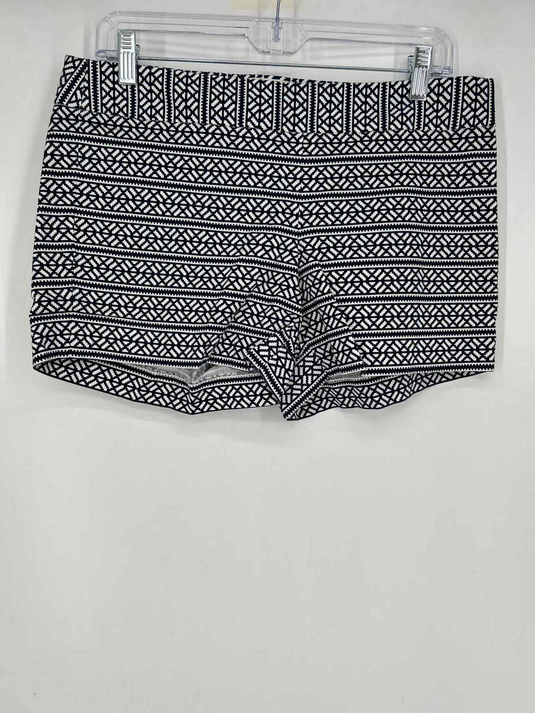J Crew Size 8 White & Navy Print Shorts