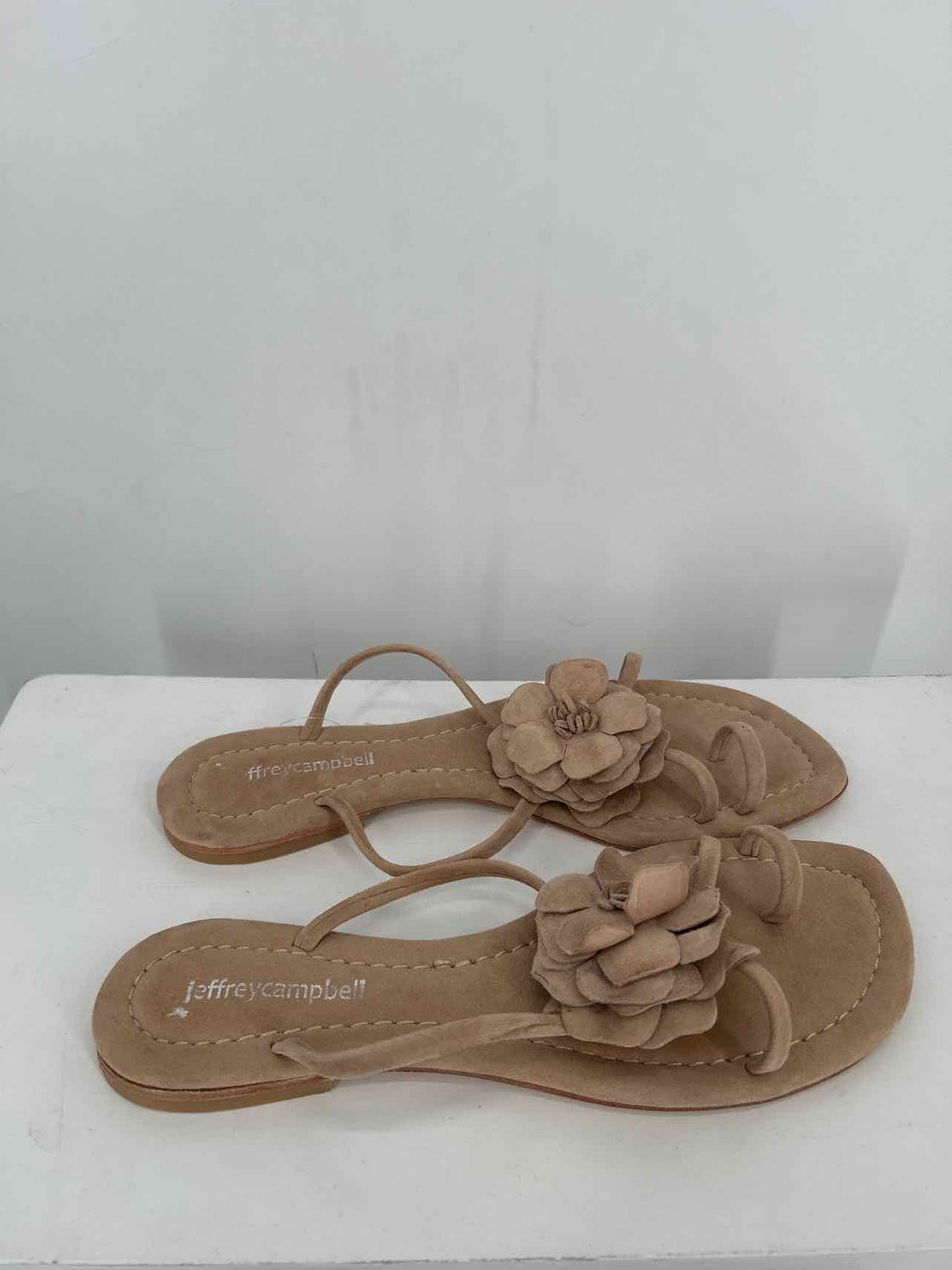 Jeffrey Campbell Women Size 8 Taupe Genuine Suede Sandals