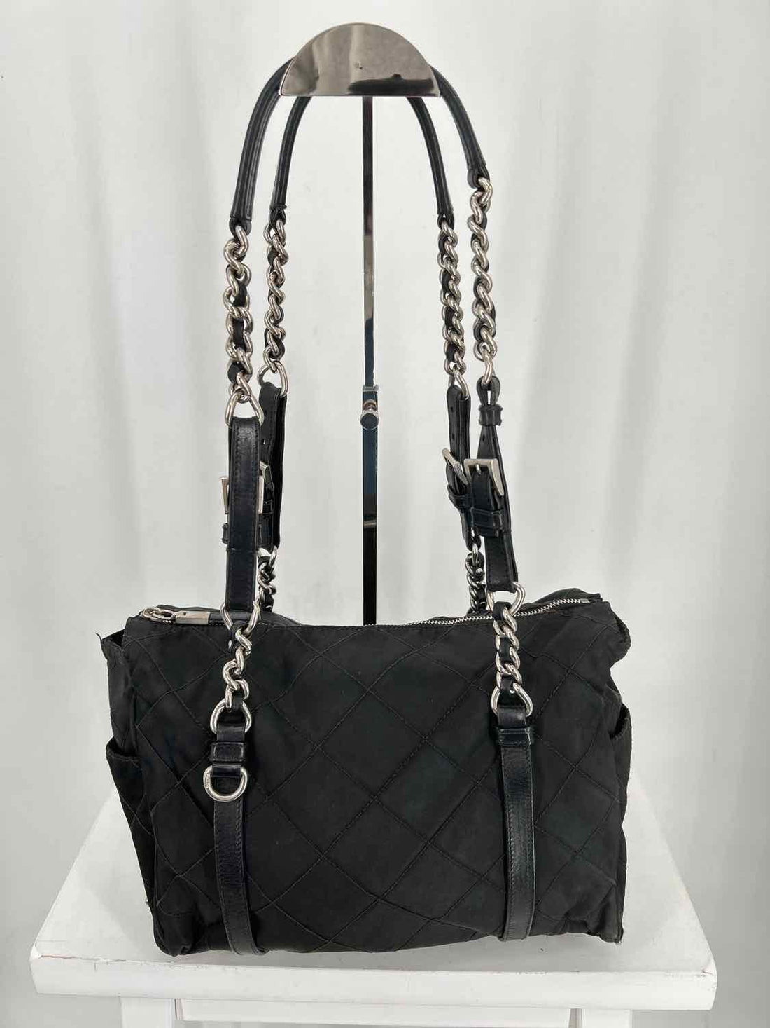Prada  Tessuto Quilted Chain Black Vintage LUXURY