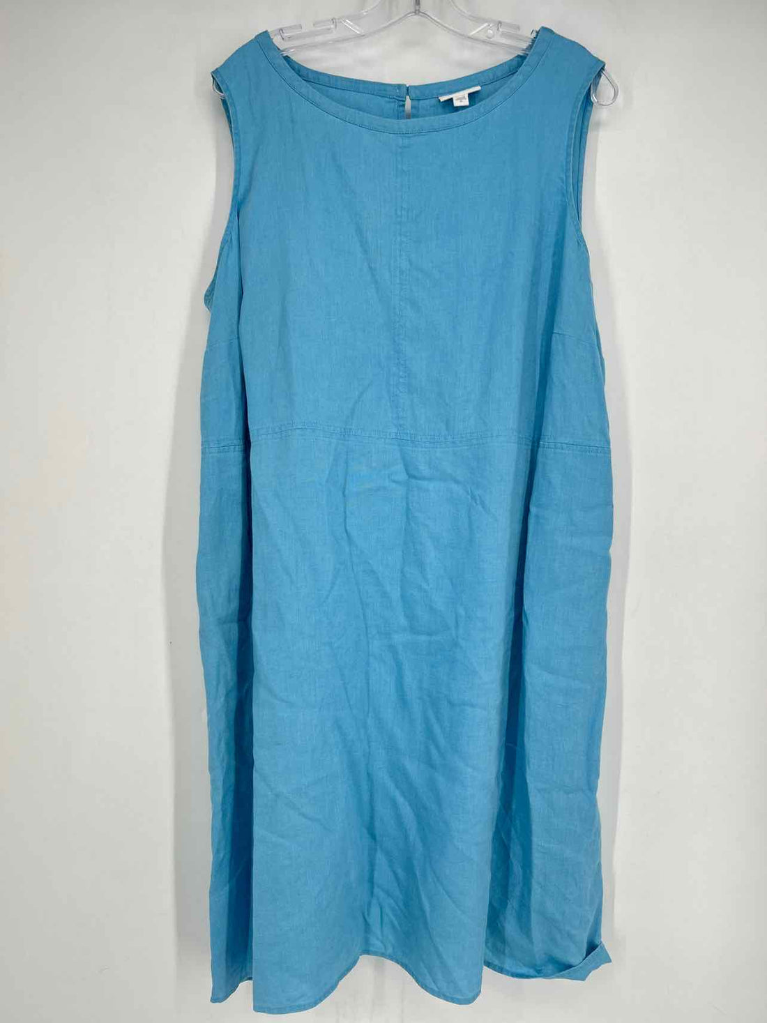 J Jill Love Linen Size XL Baby Blue Linen Sleeveless Dress