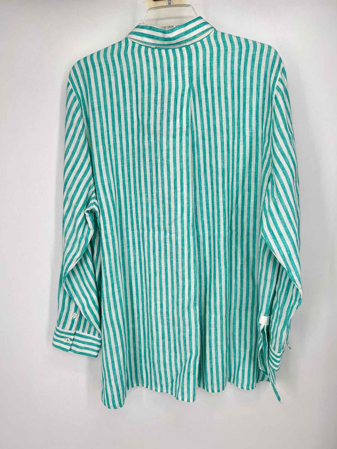 Tommy Bahama Size XL Aqua & White Striped Linen 100% NWT Long Sleeve