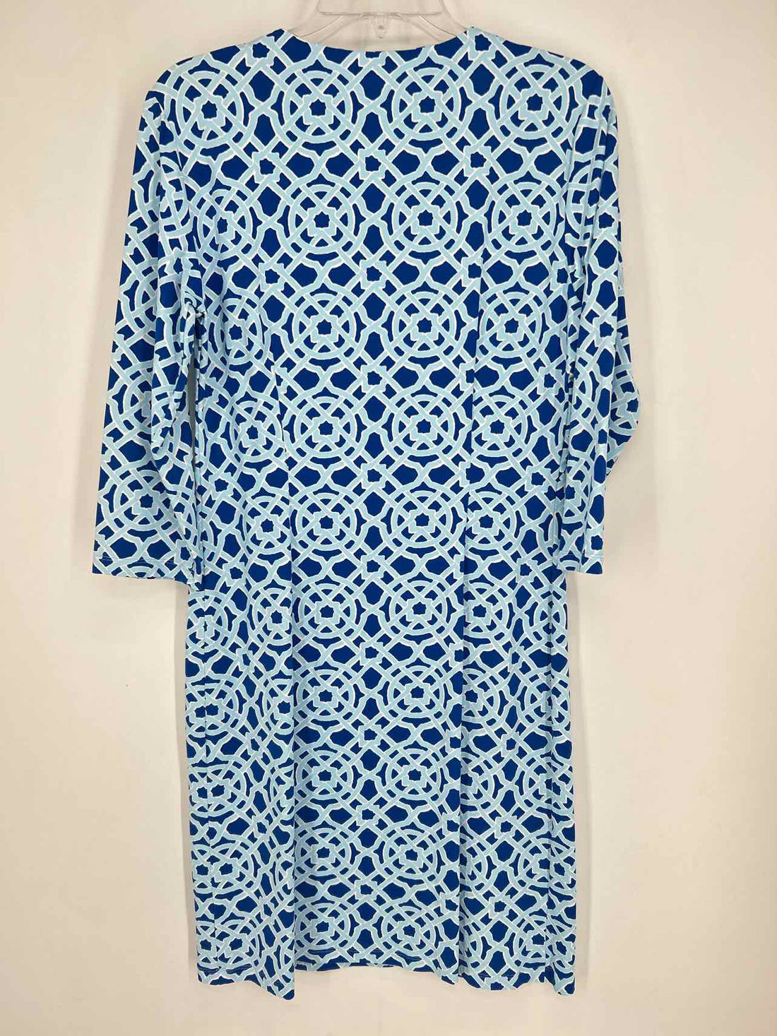 J McLaughlin Size M Blue & Light Blue Print Long Sleeve Dress