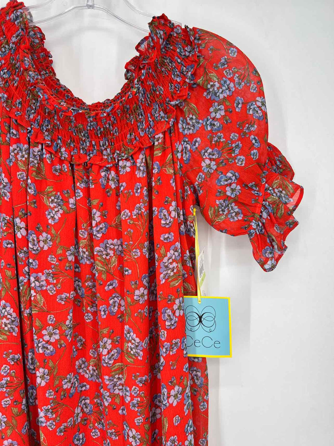 CeCe Size 4 Red Floral NWT Dress