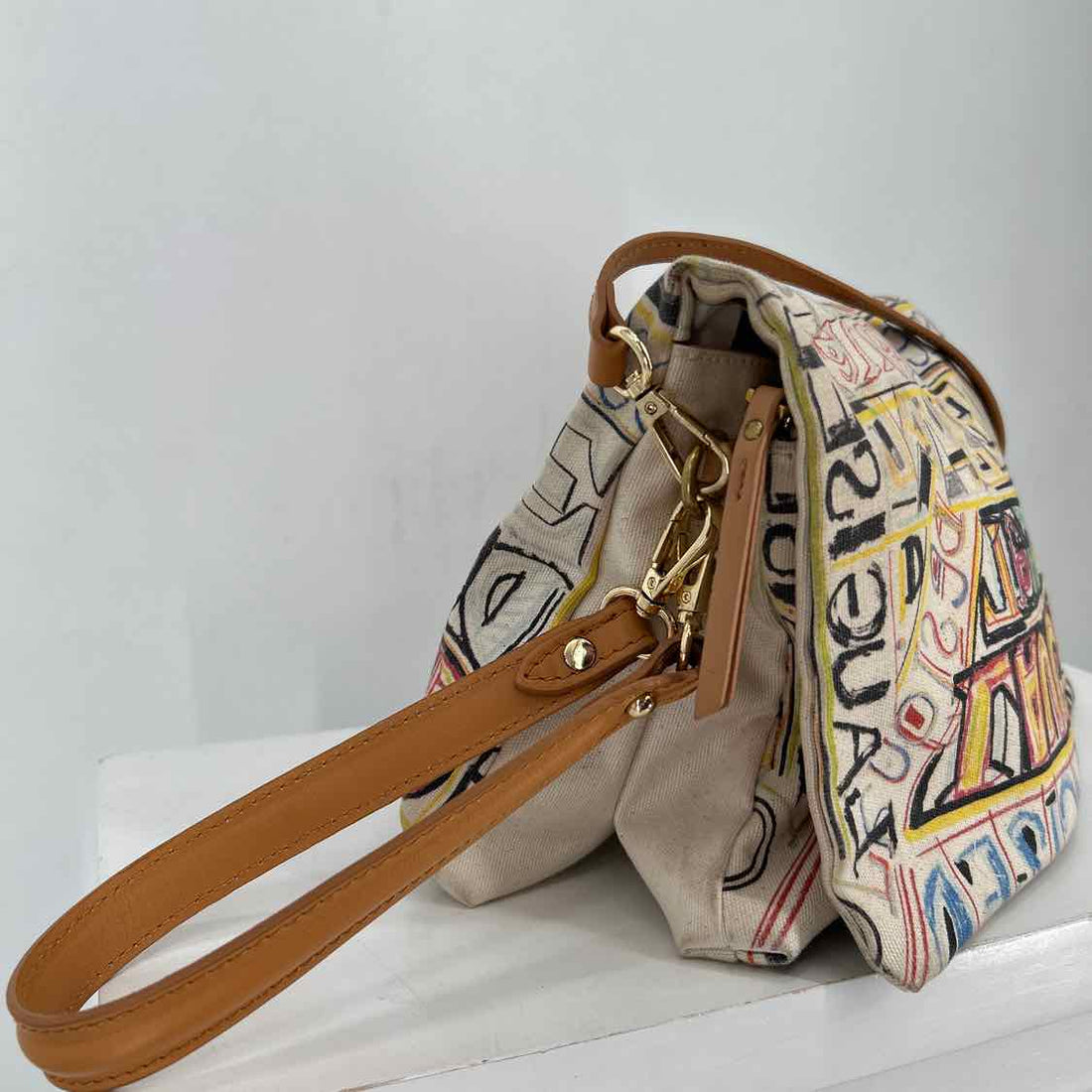 Desigual Beige Print Canvas Crossbody